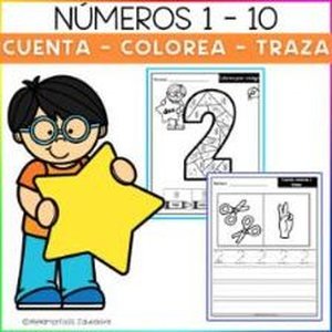 Portada de Números 1 al 10 · Contar, Colorear & Trazar