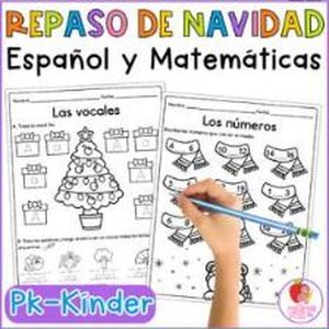 Portada de Repaso de Navidad Español y Matemáticas
