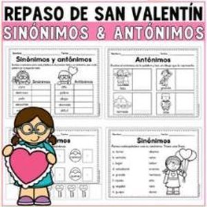 Portada de San Valentín Sinónimos y Antónimos