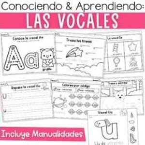 Portada de Las Vocales Hojas de Tarea y Manualidad
