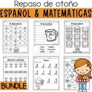 Portada de Repaso de Otoño de Español y Matemáticas
