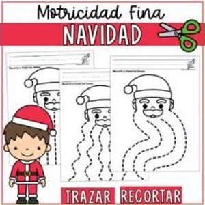 Portada de Motricidad Fina Recortar y Trazar Navidad