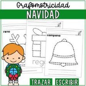 Portada de Grafomotricidad Trazar y Escribir Navidad