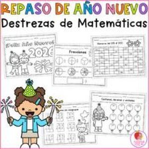 Portada de Repaso para el Año Nuevo Destrezas de Matemáticas