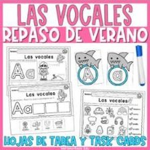 Portada de Repaso de Verano Las Vocales en Español
