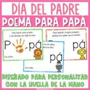 Portada de Día del Padre Poema y Huella de Mano