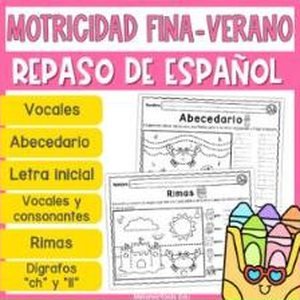 Portada de Verano Motricidad Fina Destrezas de Español