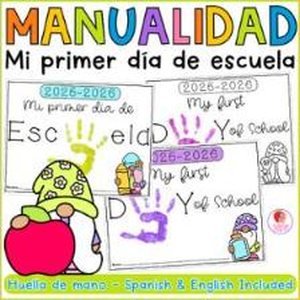 Portada de Huella de Mano Primer Día de Escuela