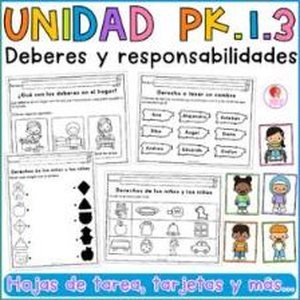 Portada de Unidad 1 Prekínder · Semana 3 Deberes y responsabilidades