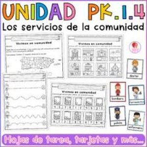 Portada de Unidad 1 Prekínder · Semana 4 Los servicios de la comunidad