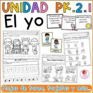 Portada de Unidad 2 Prekínder · Semana 1 El yo