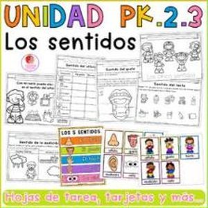 Portada de Unidad 2 Prekínder · Semana 3 Los cinco sentidos