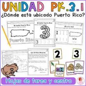 Portada de Unidad 3 Prekínder · Semana 1 ¿Dónde está ubicado Puerto Rico?