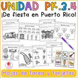 Portada de Unidad 3 Prekínder · Semana 4 ¡De fiesta en Puerto Rico!