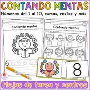 Portada de Conteo, Números 1–10, Sumas y Restas Navidad Christmas Math Center & Worksheets