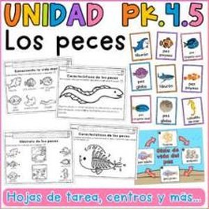 Portada de Unidad 4 Prekínder · Semana 5 Los peces